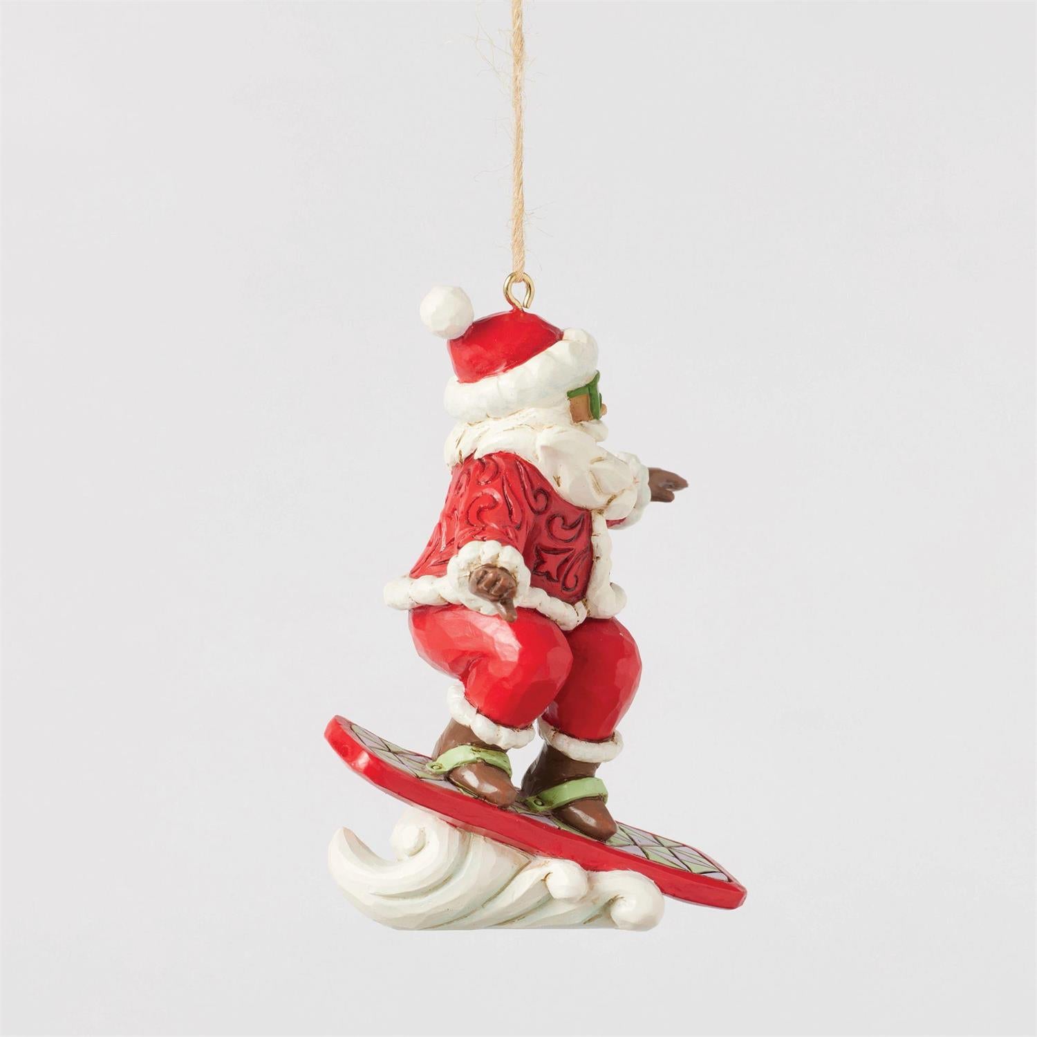 Snowboarding Santa Ornament - Country N More Gifts