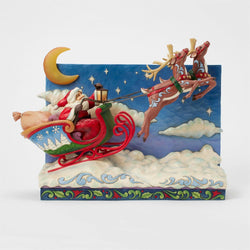 St. Nicholas is on His Way - Santa Sleigh with Reindeer LED - Country N More Gifts