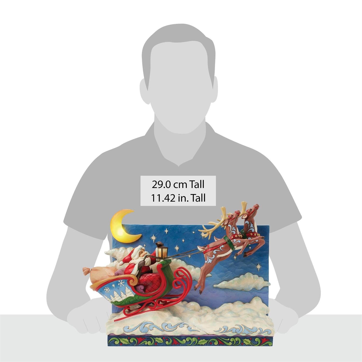 St. Nicholas is on His Way - Santa Sleigh with Reindeer LED - Country N More Gifts