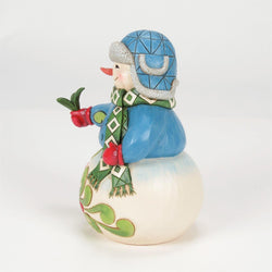 FBA - Wishing You a Cozy Christmas - Snowman Evergreen Sprig Figurine - Country N More Gifts