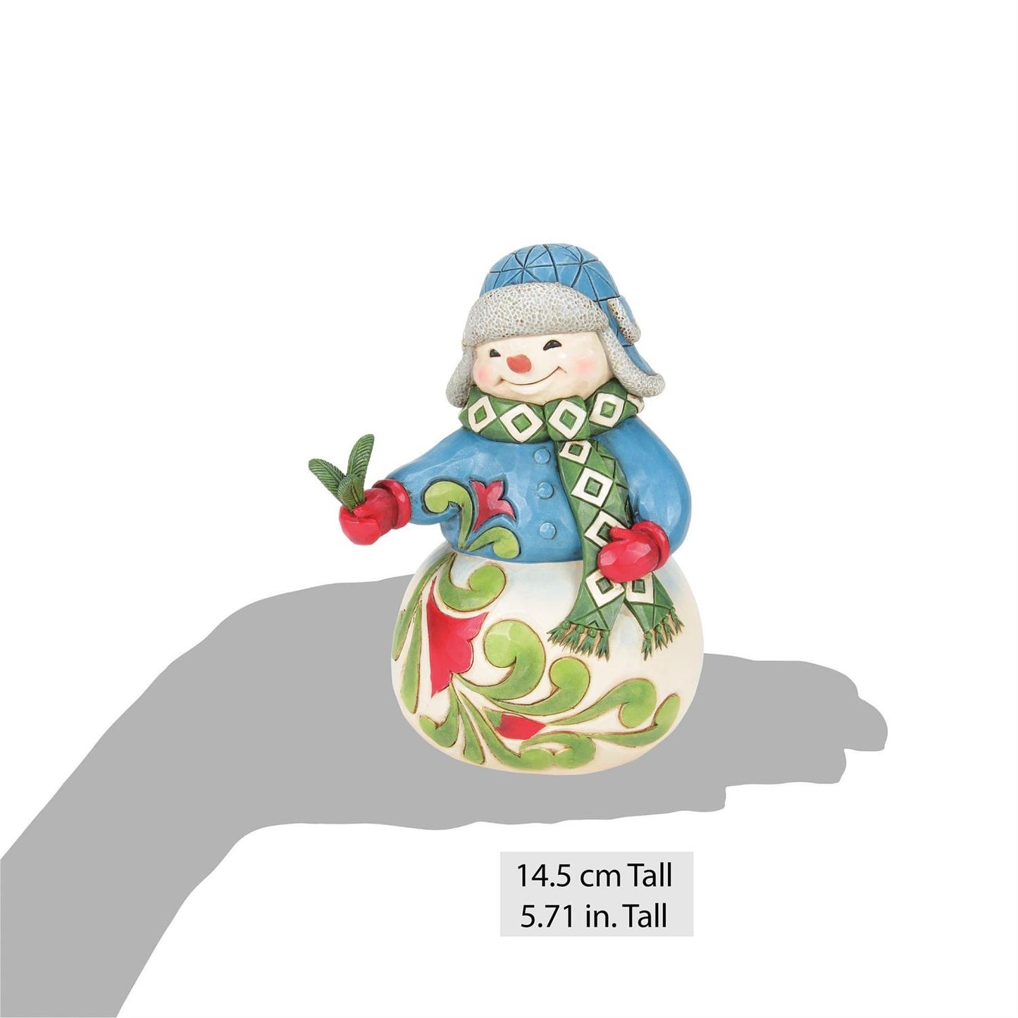 FBA - Wishing You a Cozy Christmas - Snowman Evergreen Sprig Figurine - Country N More Gifts