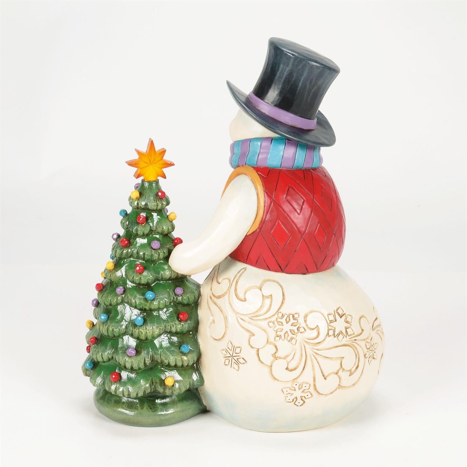 FBA - All is Merry and Bright - Snowman With Vintage LED Tree - Country N More Gifts