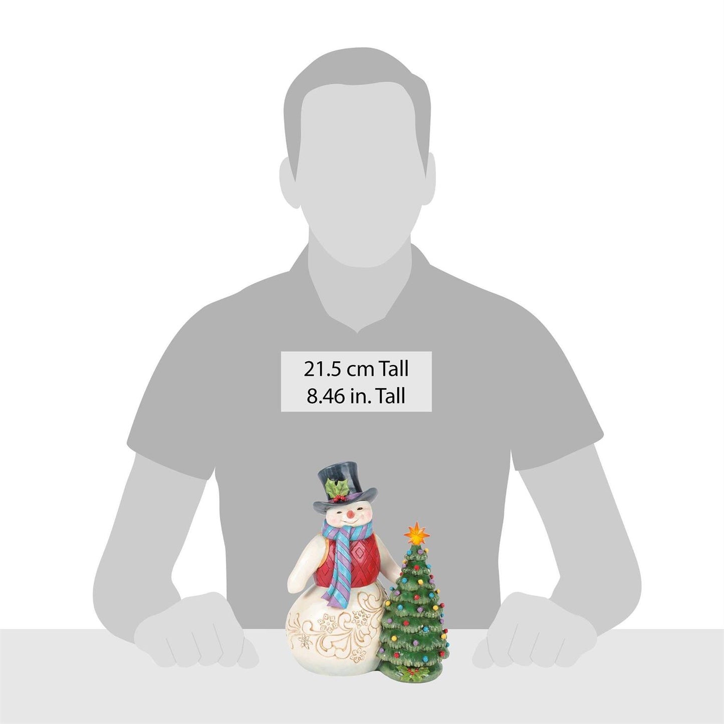 FBA - All is Merry and Bright - Snowman With Vintage LED Tree - Country N More Gifts