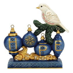 Peaceful Perch - Blue & Gold Hope with Dove Figurine - Country N More Gifts