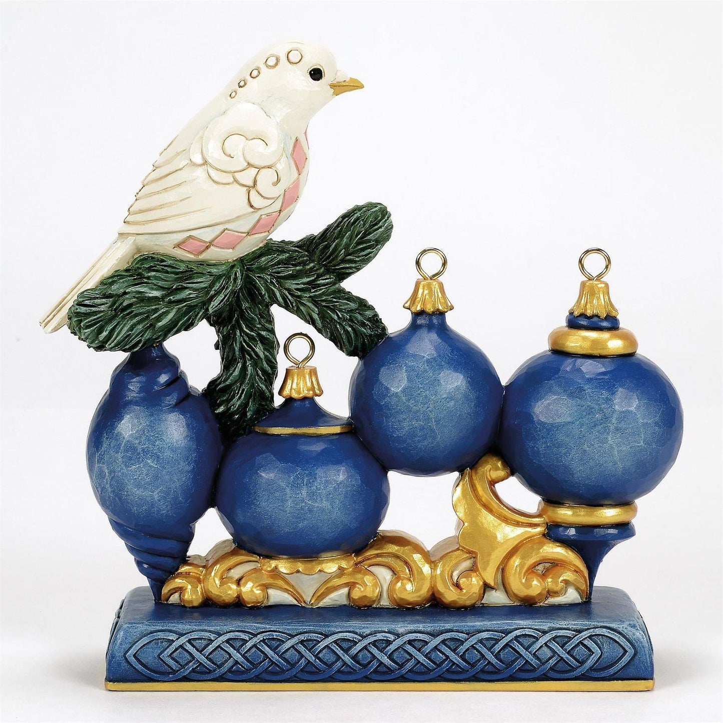 Peaceful Perch - Blue & Gold Hope with Dove Figurine - Country N More Gifts