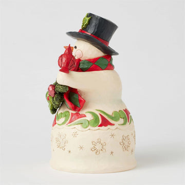 Buy Jim Shore at CountryNMoreGifts.com Snowman holding Garland while a Cardinal perches on it 