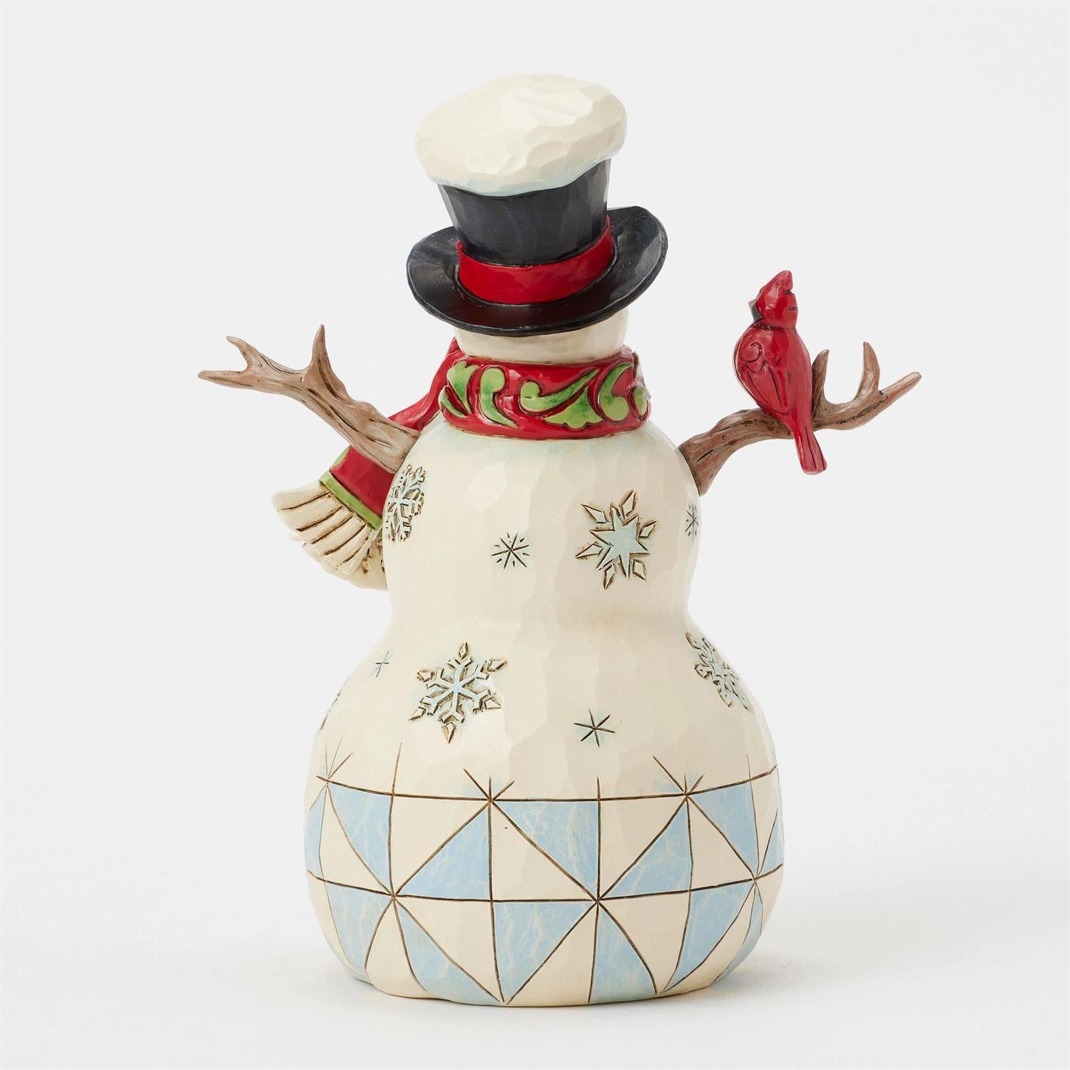 Decembrrr Chill - Snowman with Cardinal & Twig - Country N More Gifts
