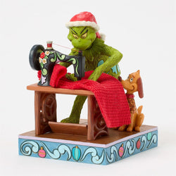 FBA - Grinch Sewing Santa Suit Figurine - Country N More Gifts