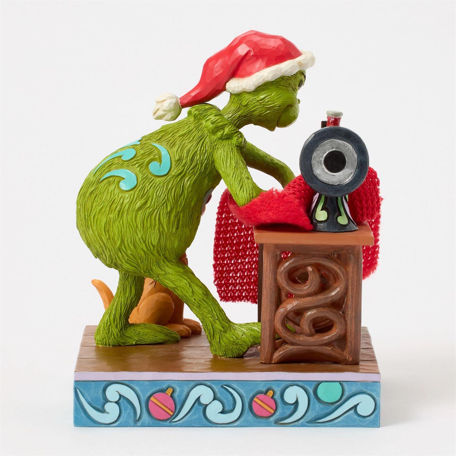 Grinch Sewing Santa Suit Figurine – Jim Shore Holiday Collectible
