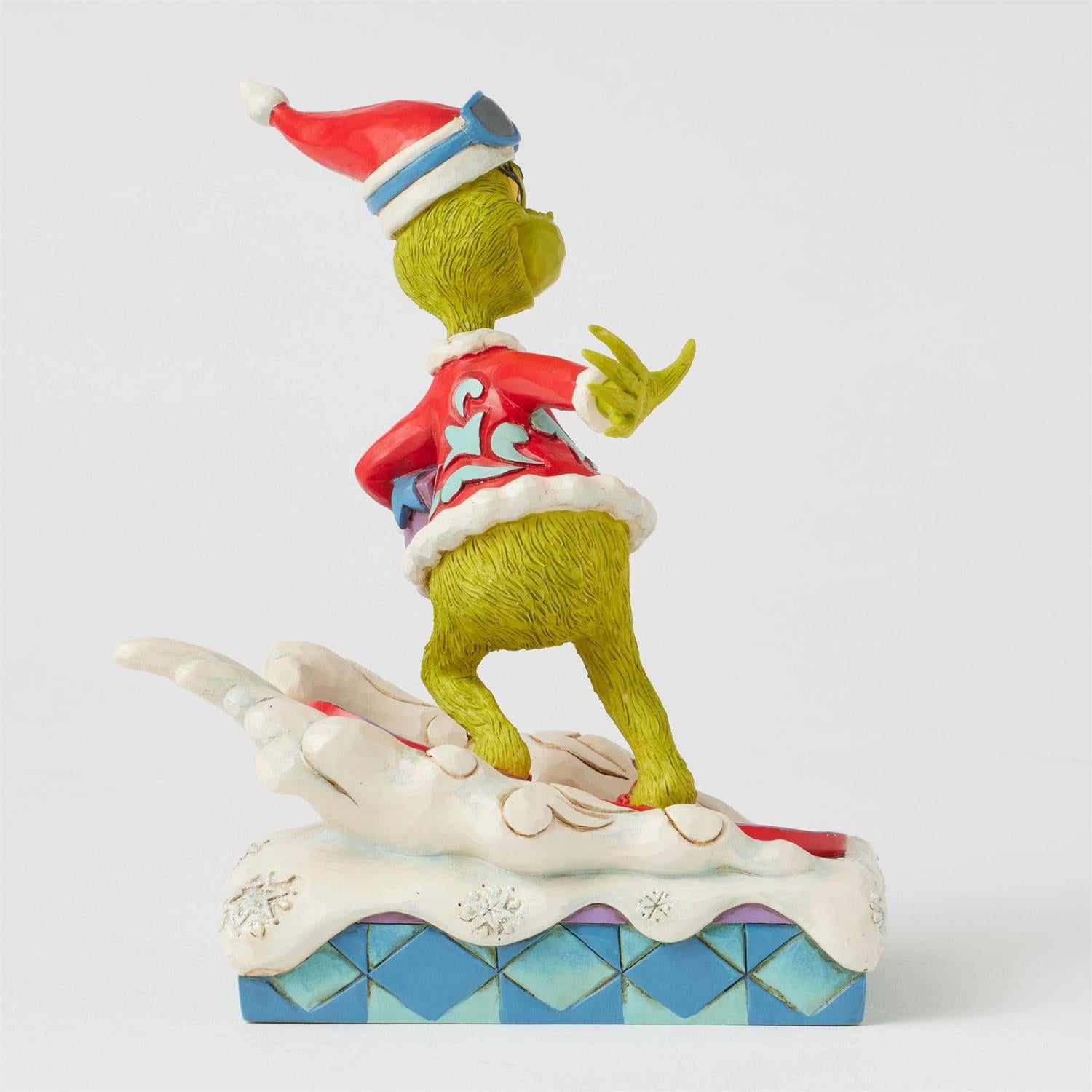 BOX DAMAGE - Grinch Snowboarding Figurine - Country N More Gifts