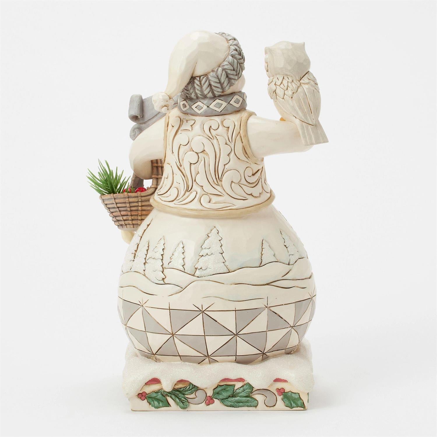 Winter's Gentle Gatherings - Woodland Snowman With Basket Figurine - Country N More Gifts