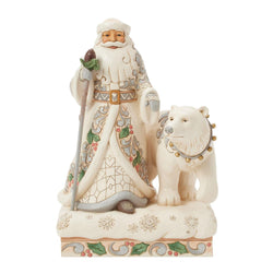 FBA - Wintertime Wonder - Woodland Santa with Bear Figurine - Country N More Gifts