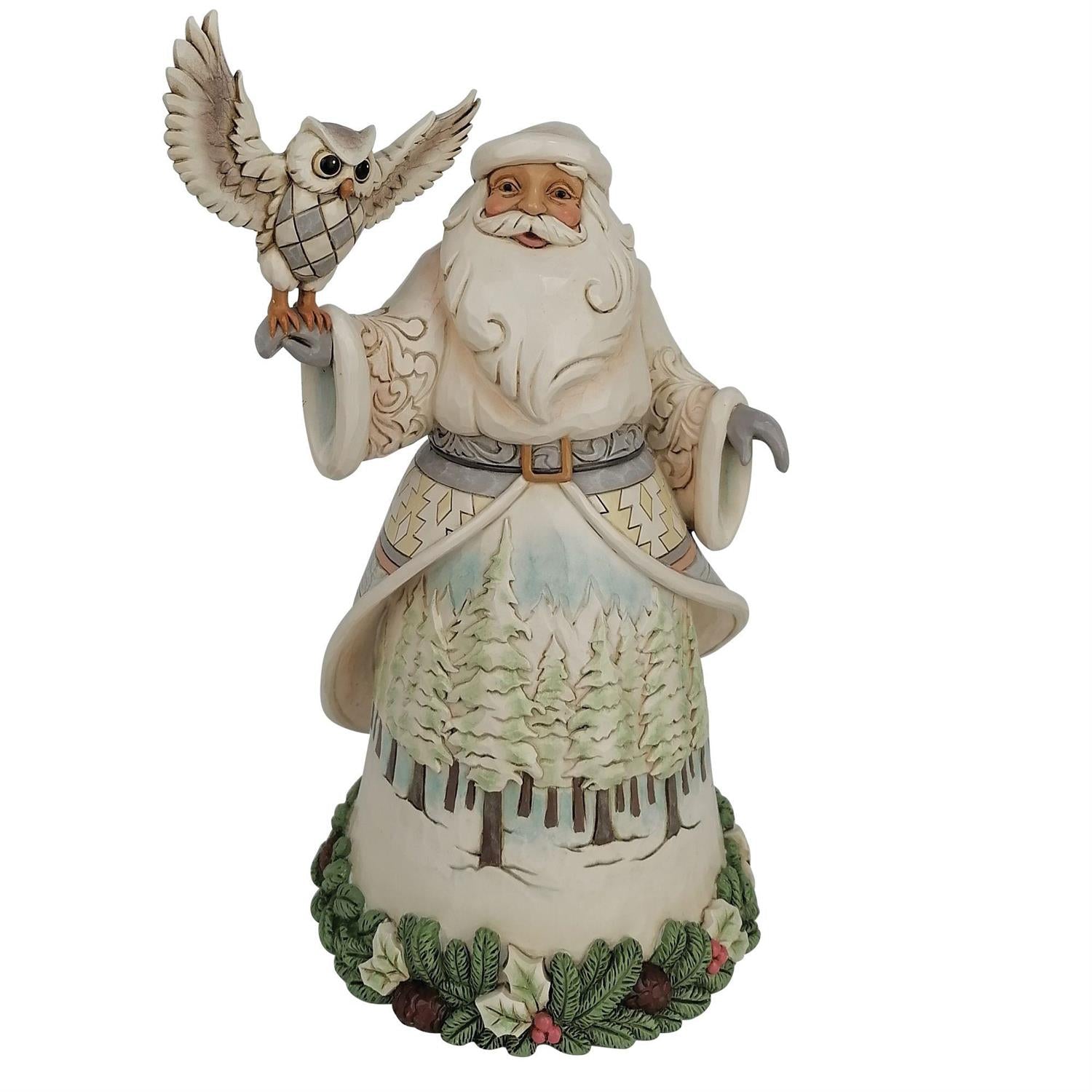 Santa's Woodland Messenger - Woodland Santa with Owl Figurine - Country N More Gifts