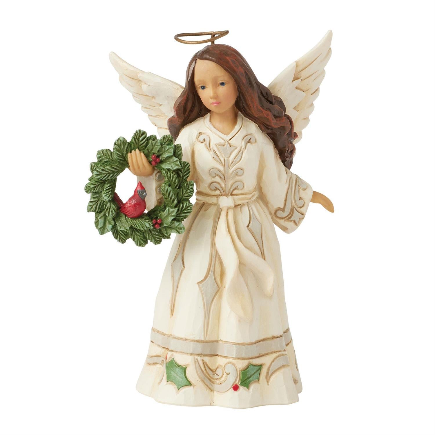 BOX DAMAGE - Winters Song - Woodland Angel with Cardinal Figurine - Country N More Gifts