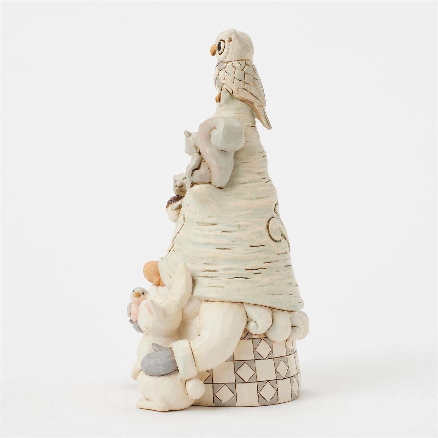 Gnome of the Winter Woods - Woodland Gnome with Animals Figurine - Country N More Gifts