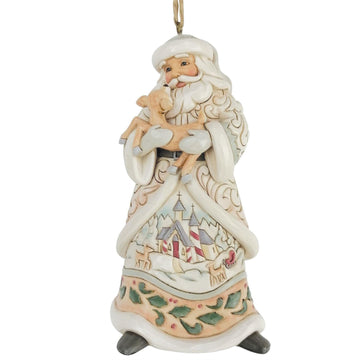 Woodland Santa Holding Fawn Ornament - Country N More Gifts