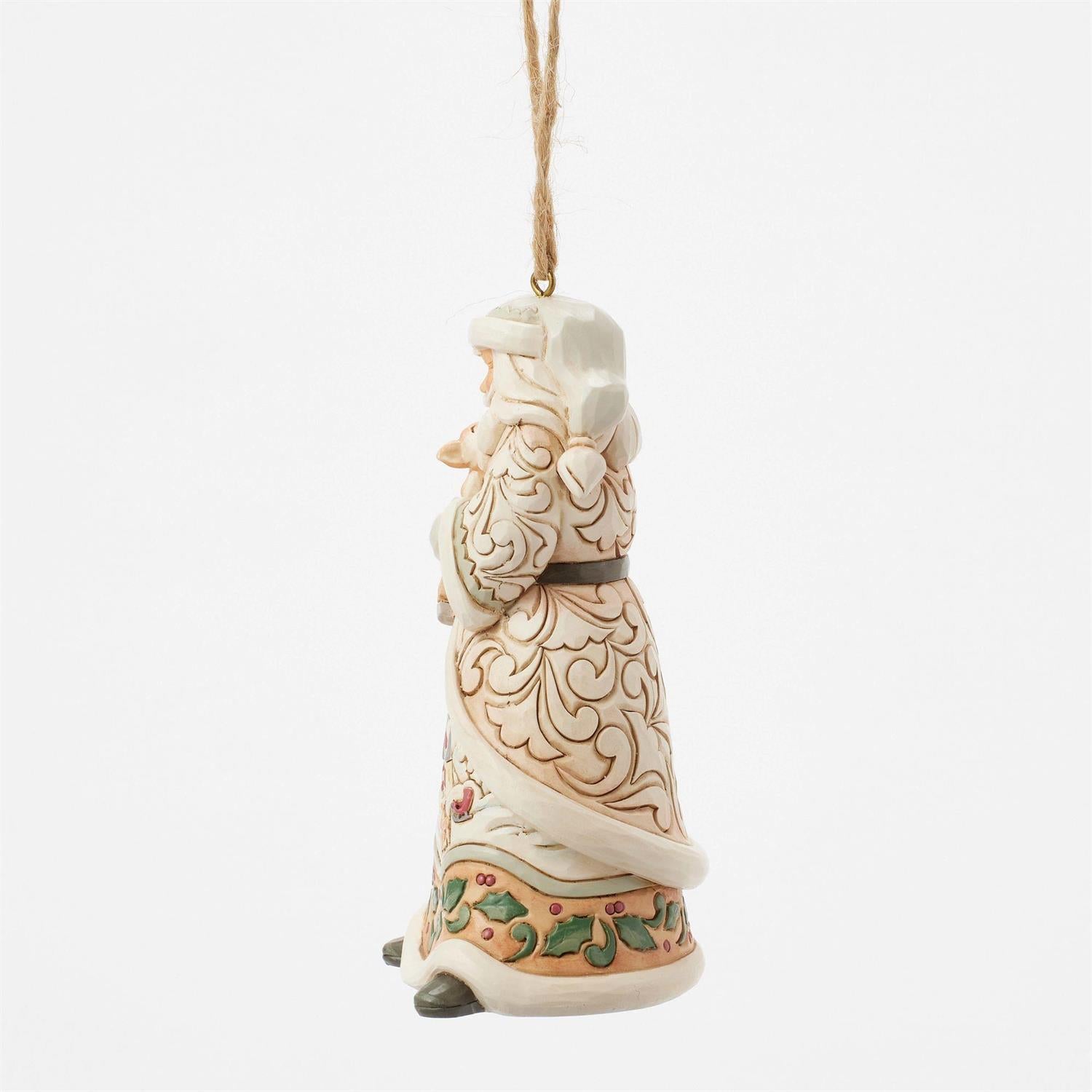 Woodland Santa Holding Fawn Ornament - Country N More Gifts