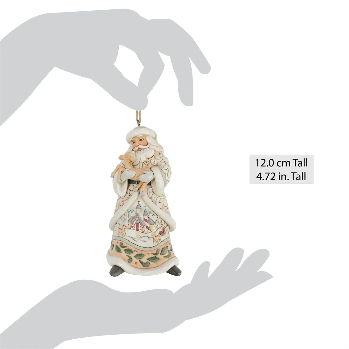 Woodland Santa Holding Fawn Ornament - Country N More Gifts