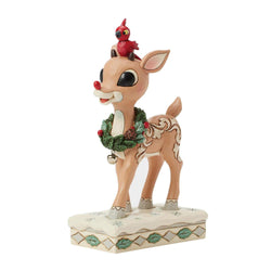 Woodland Rudolph with Red Bird - Country N More Gifts