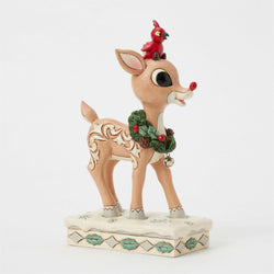 Woodland Rudolph with Red Bird - Country N More Gifts
