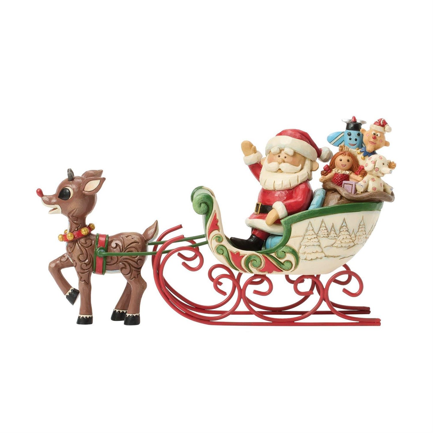 Rudolph Pulling Santa in Sled - Country N More Gifts