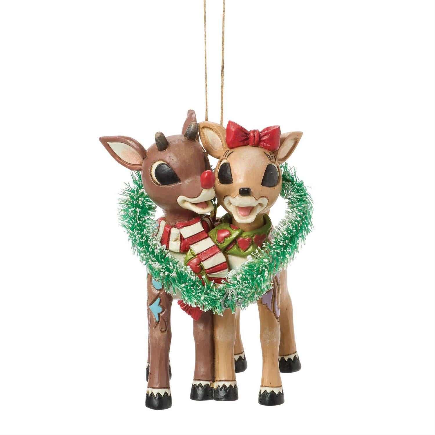 Rudolph & Clarice Heart Hanging Ornament - Country N More Gifts