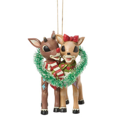 Rudolph & Clarice Heart Hanging Ornament - Country N More Gifts