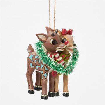 Rudolph & Clarice Heart Hanging Ornament - Country N More Gifts