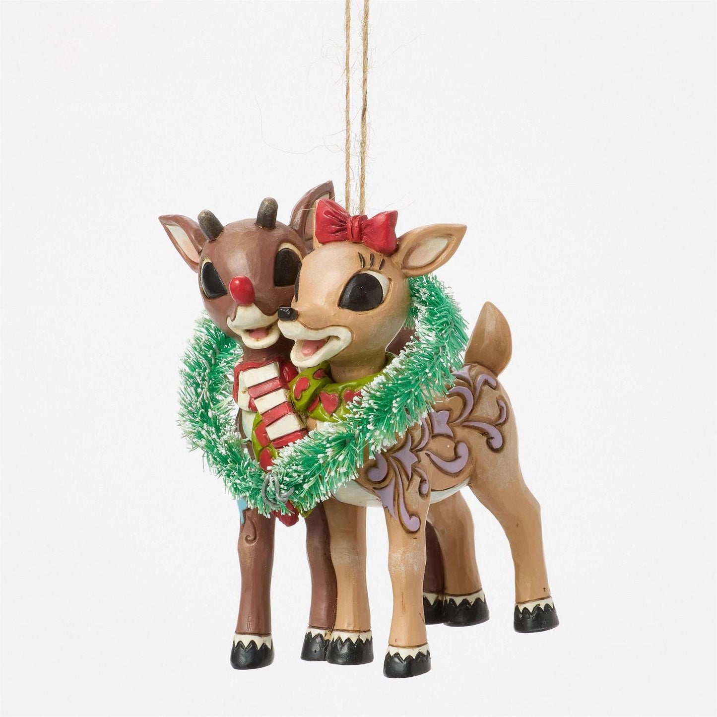 Rudolph & Clarice Heart Hanging Ornament - Country N More Gifts