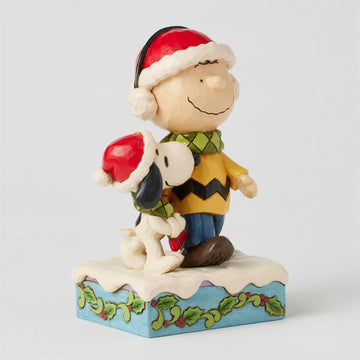 BOX DAMAGED - Bundled in Friendship - Charlie & Snoopy Wearing Scarf - Country N More Gifts