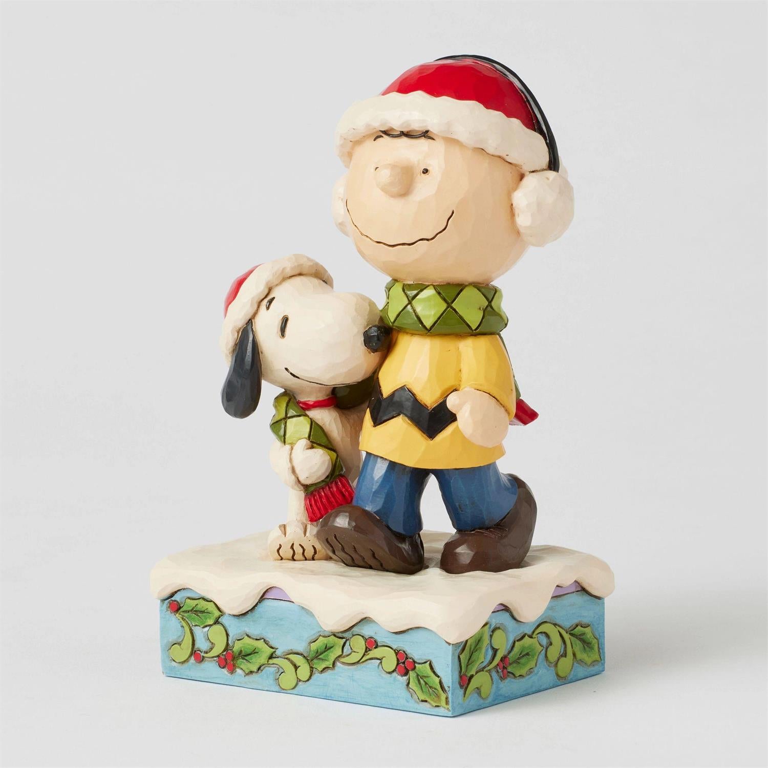 BOX DAMAGED - Bundled in Friendship - Charlie & Snoopy Wearing Scarf - Country N More Gifts