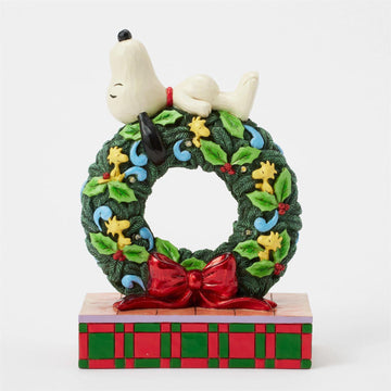 Happy Holiday Dreams - Snoopy Sleeping on LED Wreath - Country N More Gifts