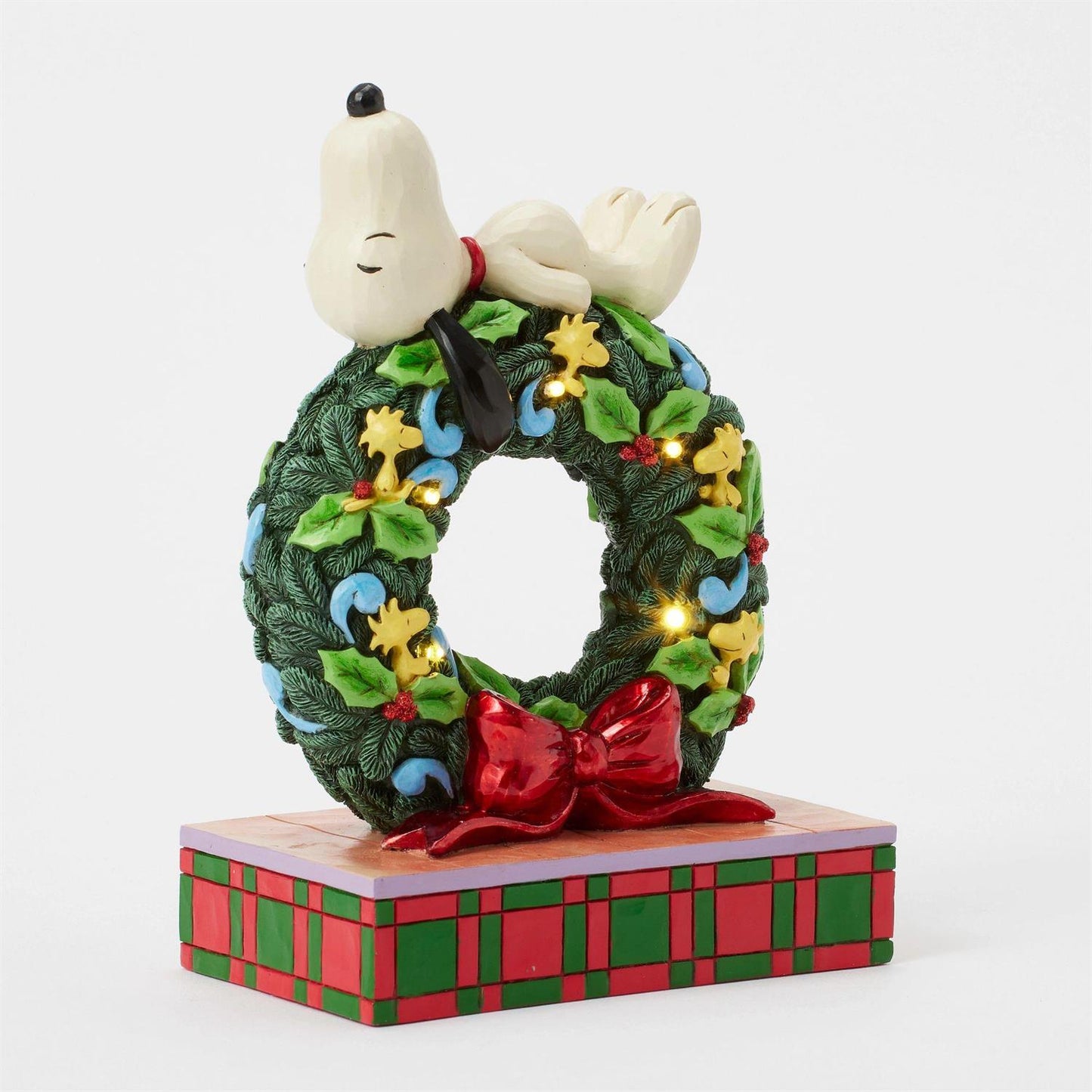 Happy Holiday Dreams - Snoopy Sleeping on LED Wreath - Country N More Gifts