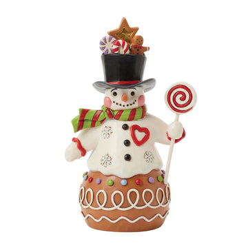 Gingerbread Hugs & Peppermint Kisses - Gingerbread Snowman Figurine - Country N More Gifts
