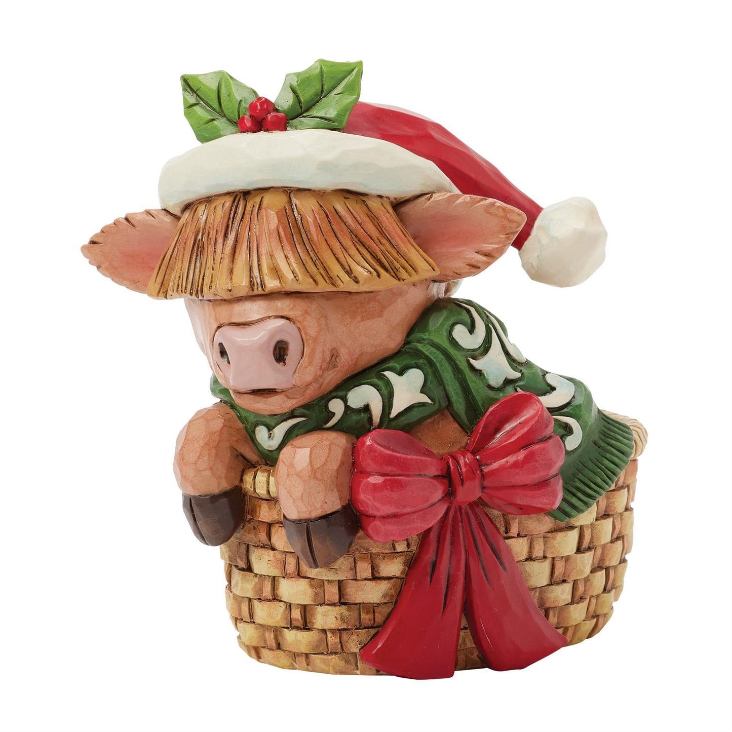 Highland Cow in Basket Mini - Country N More Gifts