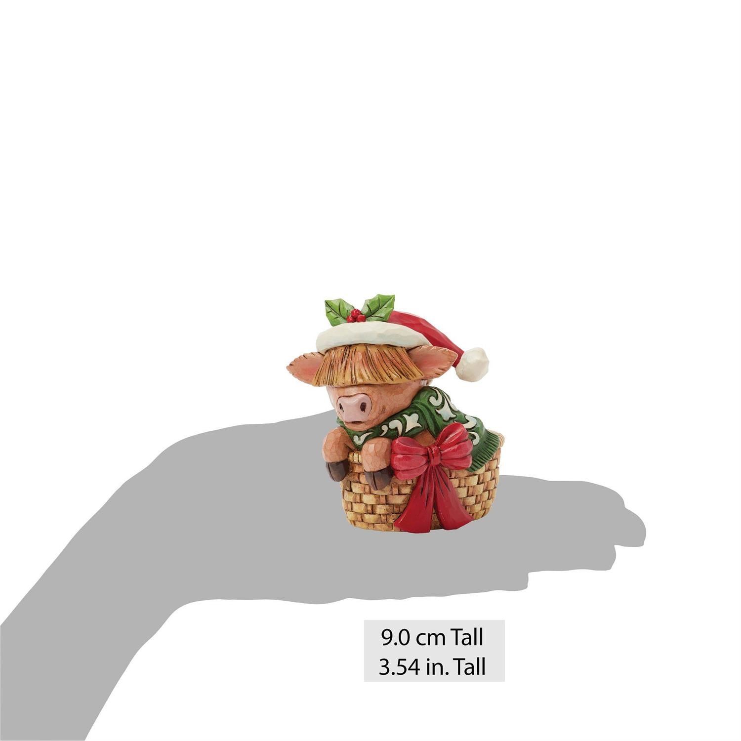 Highland Cow in Basket Mini - Country N More Gifts