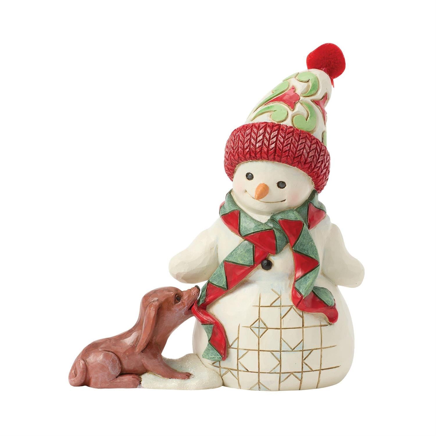 BOX DAMAGE - Up to Snow Good - Snowman with Dog & Scarf Pint - Country N More Gifts