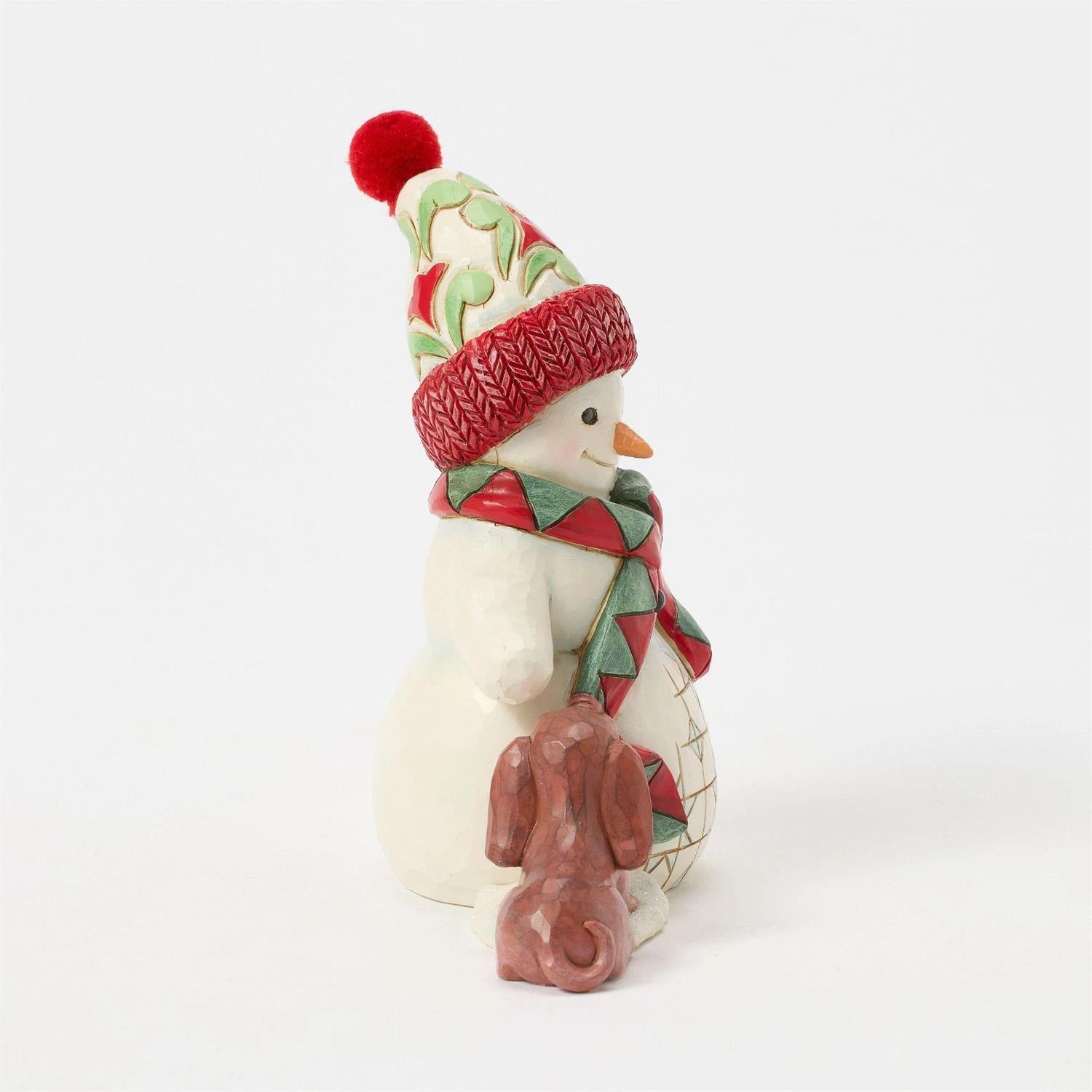 BOX DAMAGE - Up to Snow Good - Snowman with Dog & Scarf Pint - Country N More Gifts