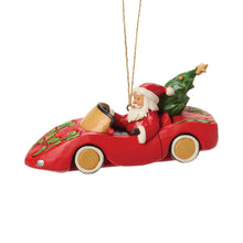 Santa in Sports Car Ornament