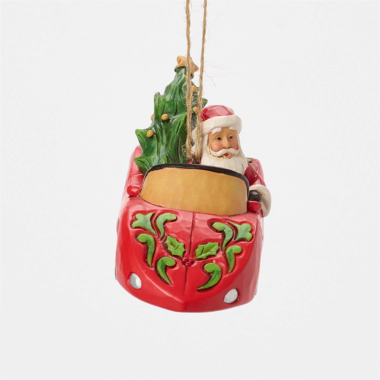 Santa in Sports Car Ornament - Country N More Gifts
