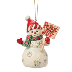 Snowman Peace & Joy Sign Ornament - Country N More Gifts