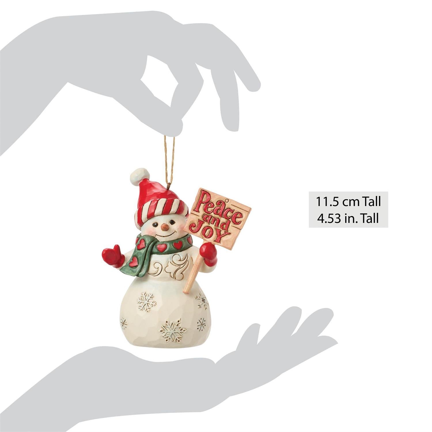 Snowman Peace & Joy Sign Ornament - Country N More Gifts