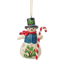 Snowman with Candy Cane Ornament - Country N More Gifts