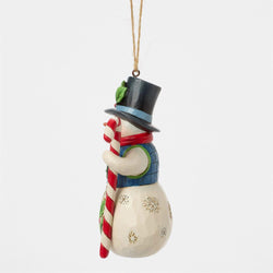 Snowman with Candy Cane Ornament - Country N More Gifts