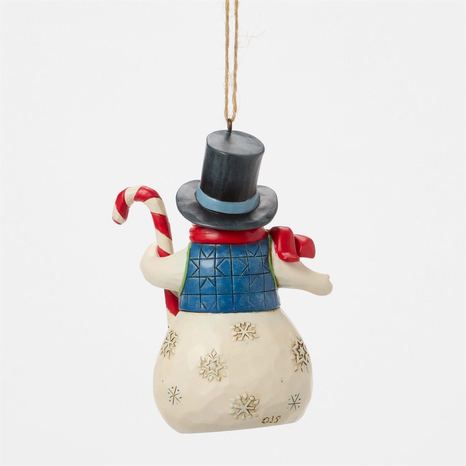Snowman with Candy Cane Ornament - Country N More Gifts