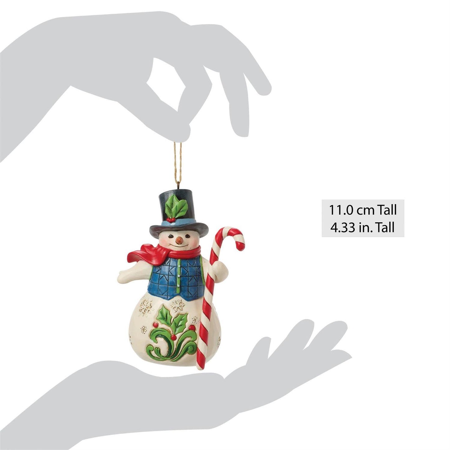 Snowman with Candy Cane Ornament - Country N More Gifts