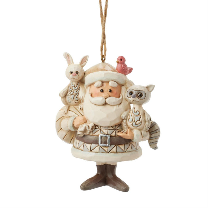 Woodland Santa with Animals Hanging Ornament