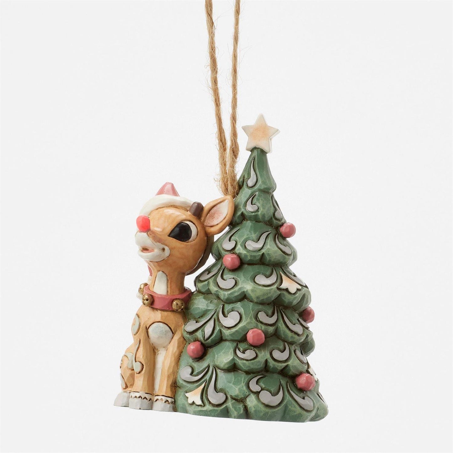 BOX DAMAGE - Woodland Rudolph with Tree Hanging Ornament - Country N More Gifts