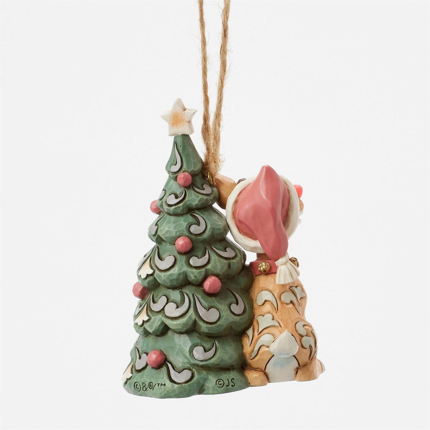 BOX DAMAGE - Woodland Rudolph with Tree Hanging Ornament - Country N More Gifts