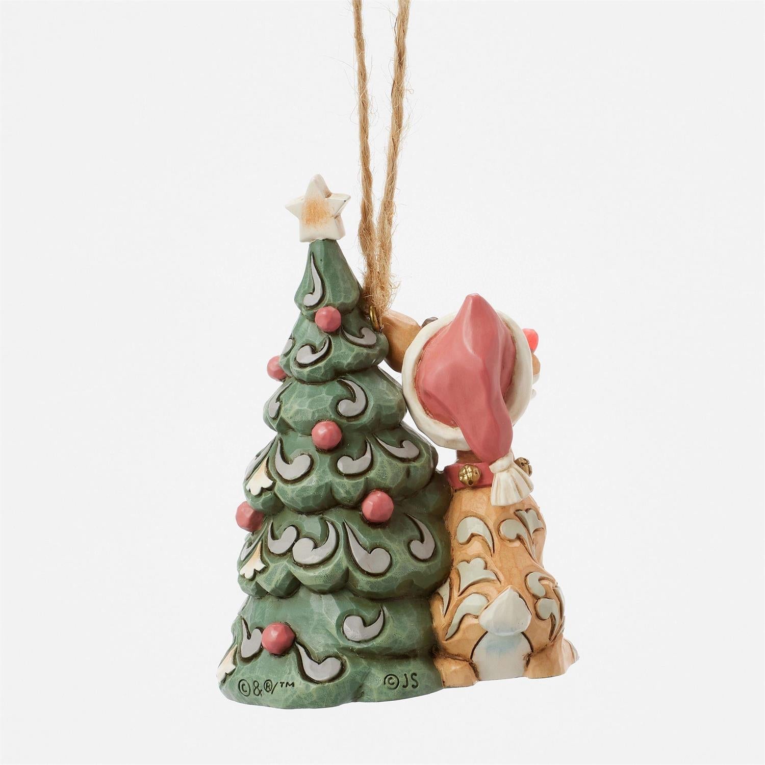 BOX DAMAGE - Woodland Rudolph with Tree Hanging Ornament - Country N More Gifts